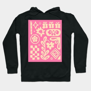 pink cream groovy simple pattern graphic Hoodie